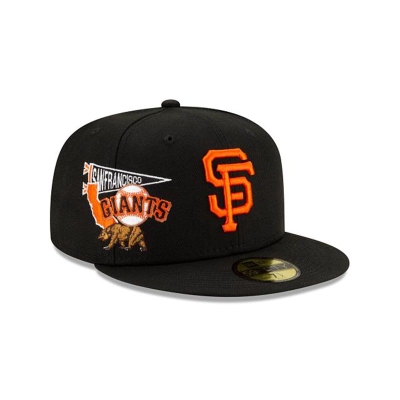 Black San Francisco Giants Hat - New Era MLB City Patch 59FIFTY Fitted Caps USA7145096